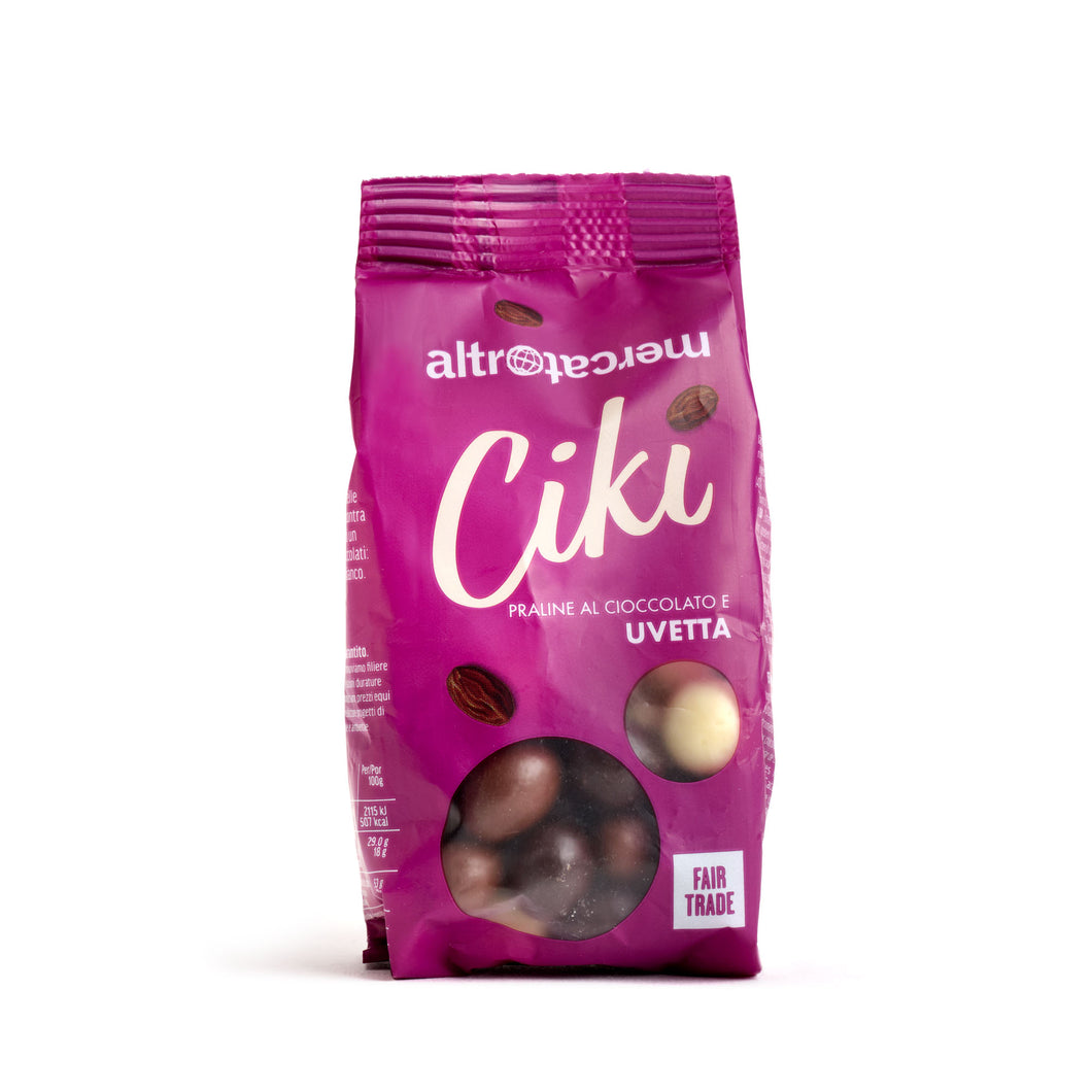 Ciki  dragees di uvetta ricoperti al cioccolato | 100 g