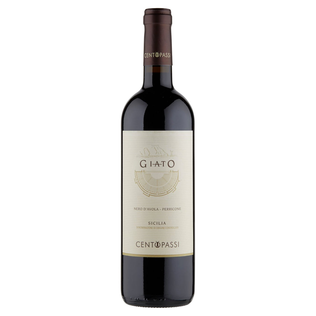 Centopassi - Vino Rosso - Giato Nero d'Avola - Perricone - DOC Sicilia Superiore - Bio | 750 ml